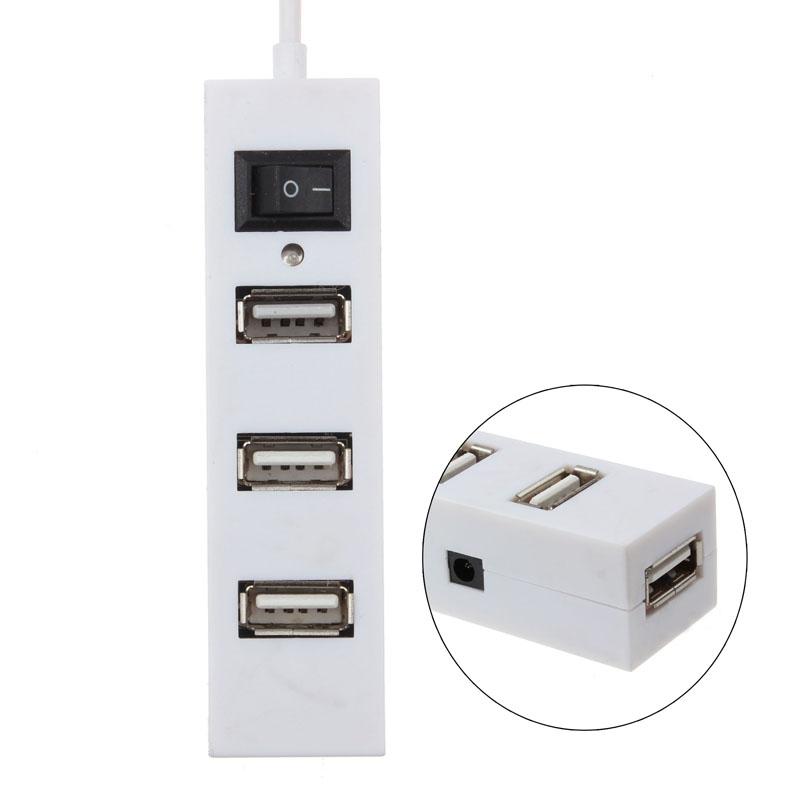 4 Port Usb 2.0 Hub With Switch White Usb Cables Hubs & Adapters