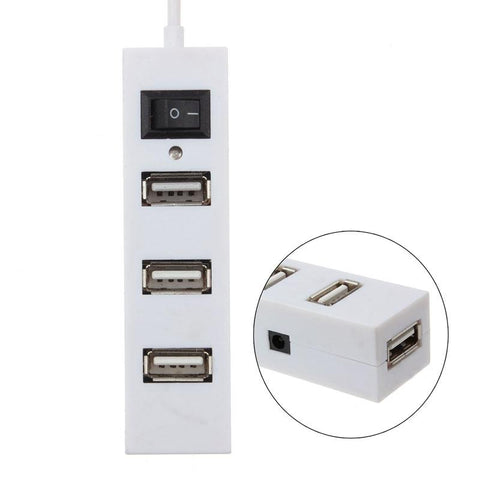 4 Port Usb 2.0 Hub With Switch White Usb Cables Hubs & Adapters