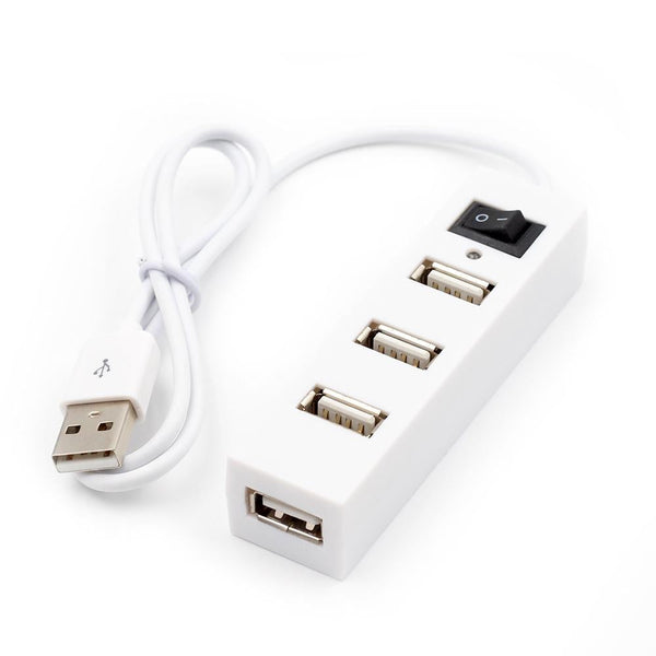 4 Port Usb 2.0 Hub With Switch White Usb Cables Hubs & Adapters