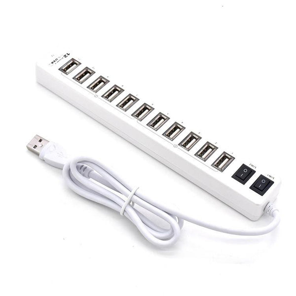 12 Port Usb 2.0 Hub For Laptops And Netbooks White Usb Cables Hubs & Adapters