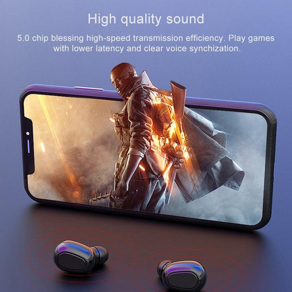 9D Sound Effect Wireless Bluetooth 5.0 Earphone With Charging Box Digital Display White Earbuds