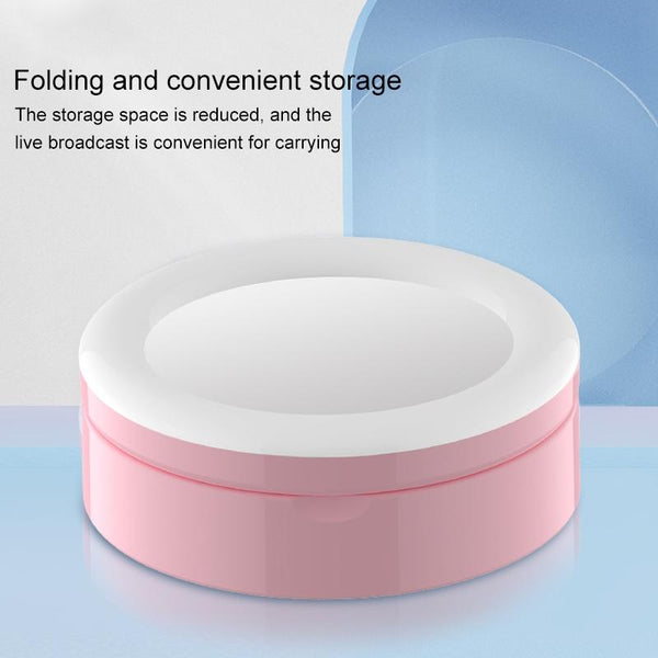 Foldable Desktop Makeup Mirror Holder With Storage_White Makeup Mirrors