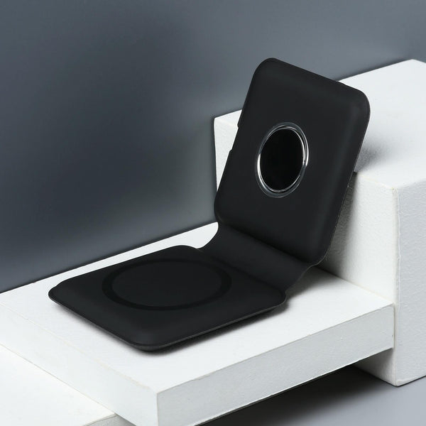 Foldable Dual Wireless Charger For Phones Iwatch Airpods White Chargers & Docking Stations