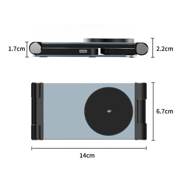 15W 3 In Foldable Desktop Wireless Charger White Chargers & Cradles