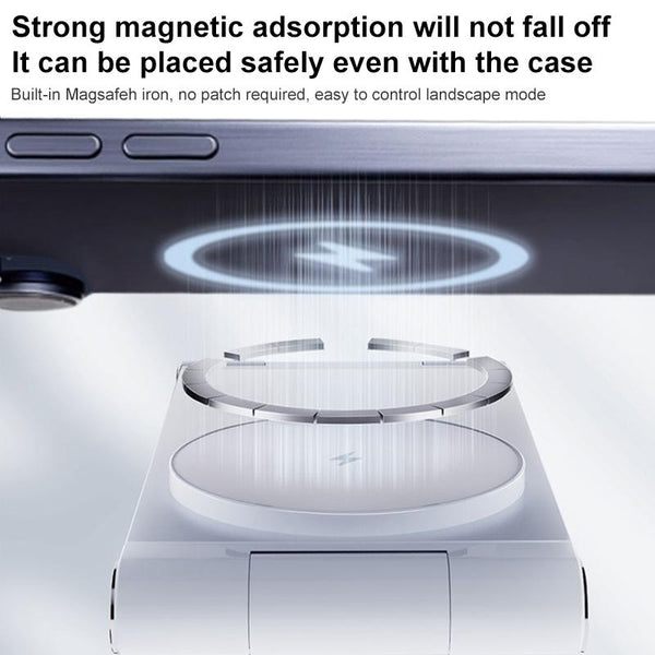 15W 3 In Foldable Desktop Wireless Charger White Chargers & Cradles