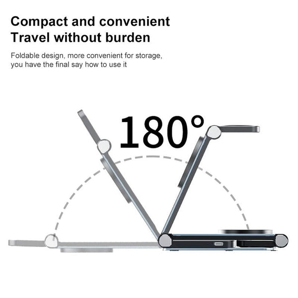 15W 3 In Foldable Desktop Wireless Charger White Chargers & Cradles
