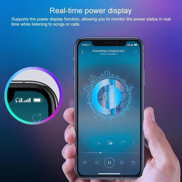 Wireless Stereo Bluetooth Headset With Charging Case And Digital Display M7 Tws V5.0 White Earbuds