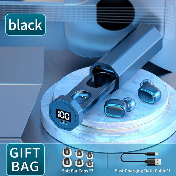 True Wireless Bluetooth Earphones With Digital Display And Charging Box White Earbuds