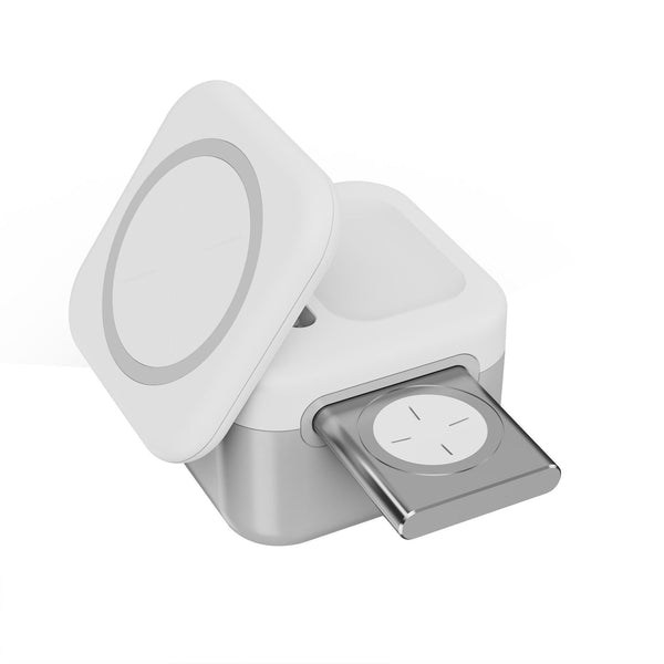 15W 3 In Magnetic Wireless Charger White Chargers & Cradles