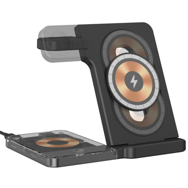 15W In Foldable Magnetic Wireless Charger With Night Light White Chargers & Cradles