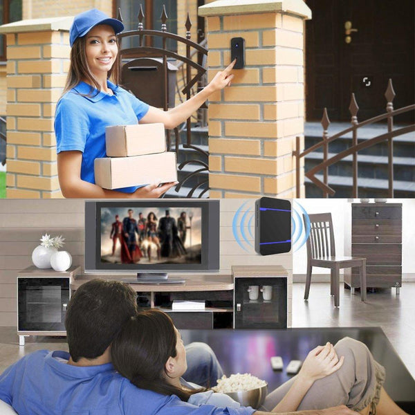Wireless Waterproof Doorbell Receiver 110Db Low Power 300M Range 53 Music Options Night Light White Smart Doorbell Parts