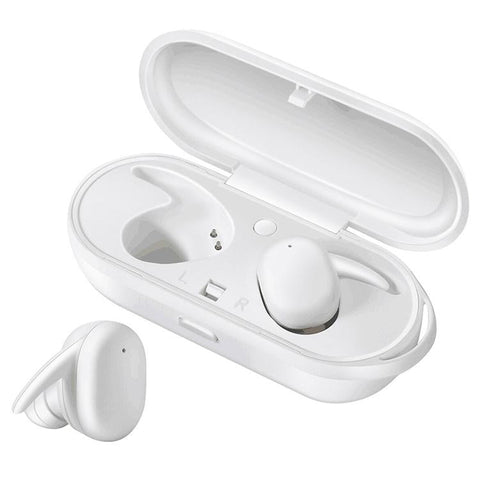 Waterproof Wireless Bluetooth Earphones With Magnetic Charging Box 300Mah White Earbuds