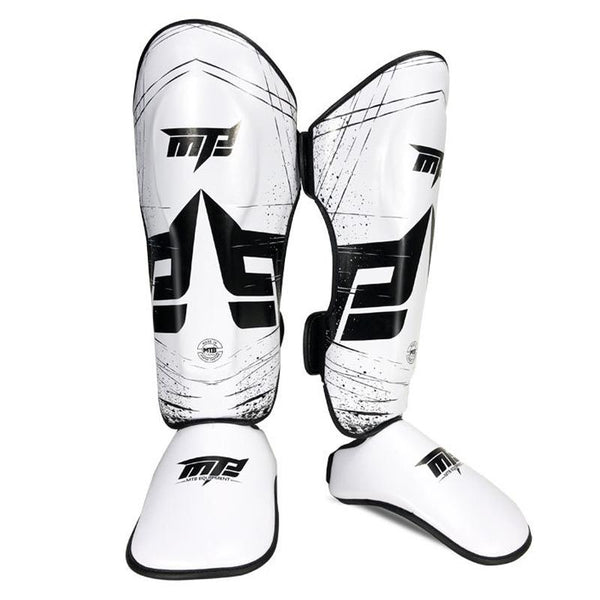 Thickened Leg Guards For Freestyle Grappling Thai Boxing And Taekwondo_White Shin Guards