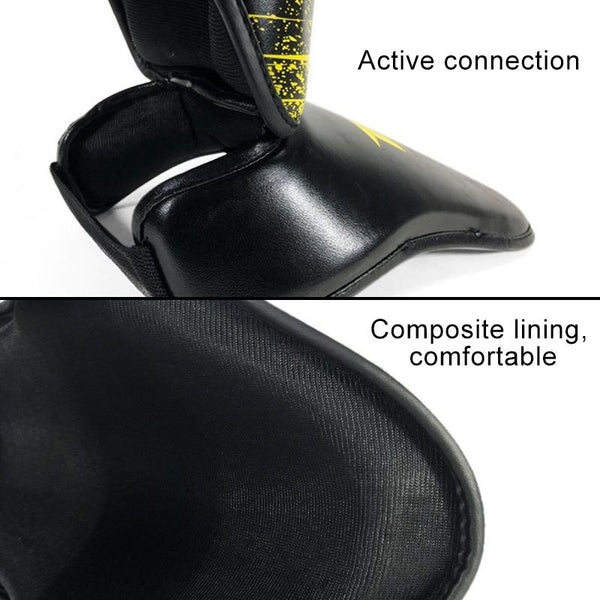 Thickened Leg Guards For Freestyle Grappling Thai Boxing And Taekwondo_White Shin Guards