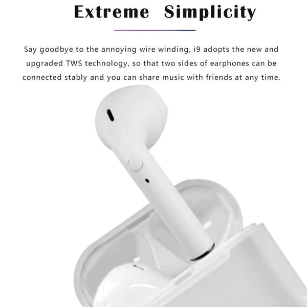 Wireless Tws Sport Stereo Bluetooth Headset With Charging Box 5.0 Earbuds