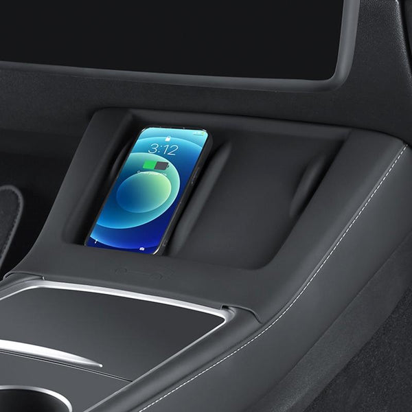 Wireless Charging Silicone Mat For Tesla Model 3 / Y Center Console White Chargers & Cradles