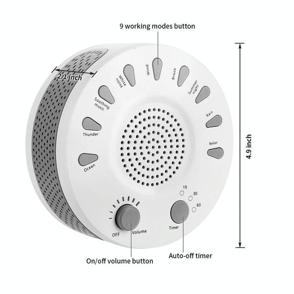 Sleep Sound Machine 9 Timed Music Options White Sound Therapy