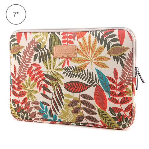 Colourful Leaves Sleeve Case Briefcase With Zipper White Laptop Cases & Bags