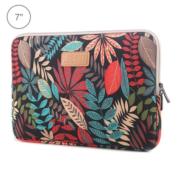 Colourful Leaves Sleeve Case Briefcase With Zipper White Laptop Cases & Bags
