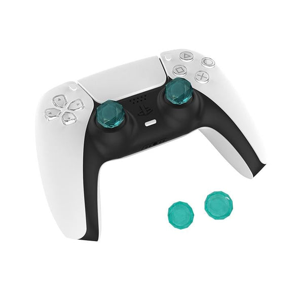 2 Pcs Diamond Texture Games Grip Caps For Ps5 Clear White Controllers & Attachments