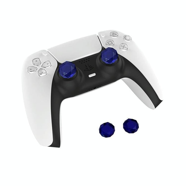 2 Pcs Diamond Texture Games Grip Caps For Ps5 Clear White Controllers & Attachments