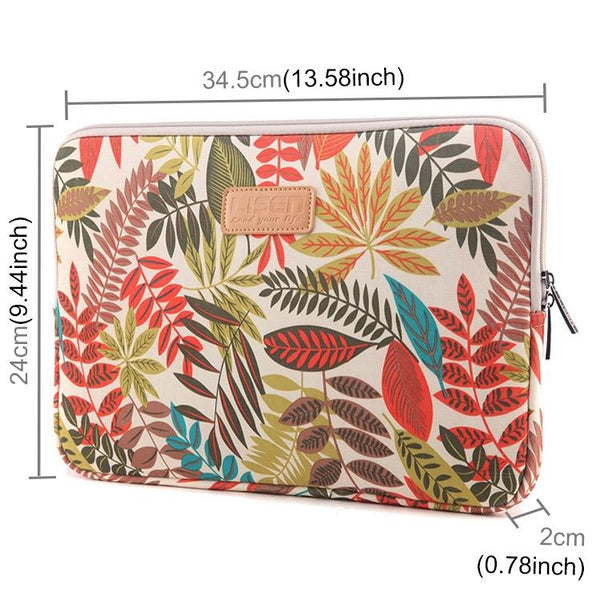 Colourful Leaves Sleeve Case For Macbook Samsung Sony Dell Alienware Chuwi Asus Hp Laptops White Laptop Cases & Bags