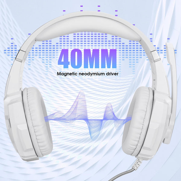 3.5Mm Gaming Headset With Mic & Led For Laptop / Phone White Headsets