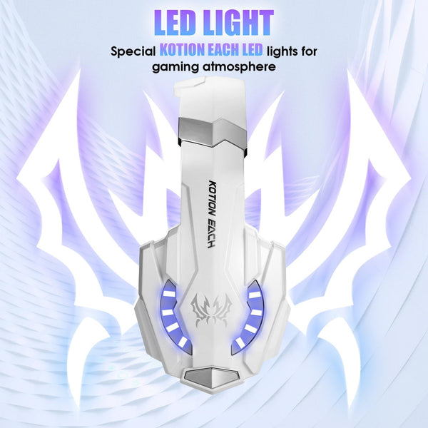 3.5Mm Gaming Headset With Mic & Led For Laptop / Phone White Headsets
