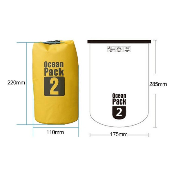 Waterproof Outdoor Dry Bag 2L Pvc Barrel For Ultimate Protection Yellow Dry Bags