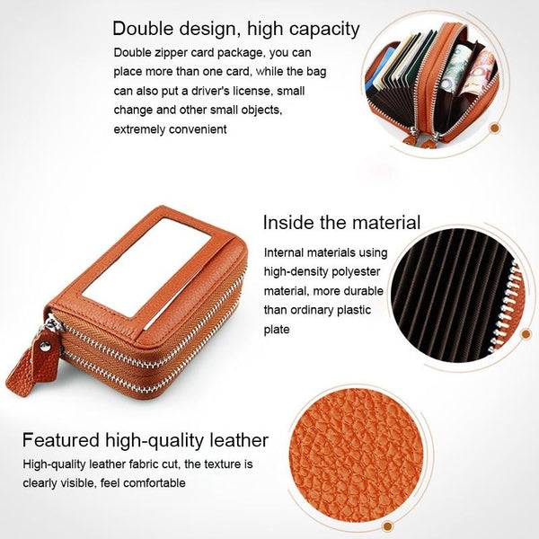 11 Slot Rfid Blocking Leather Card Holder Wallet With Coin Pocket Yellow Wallets