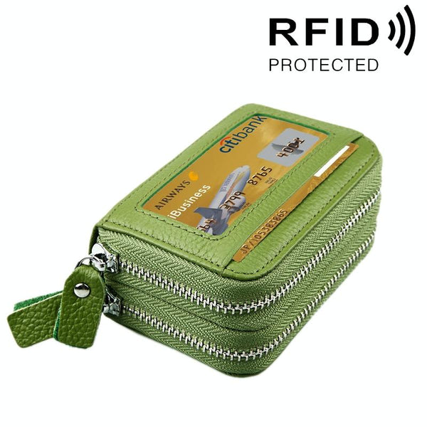 11 Slot Rfid Blocking Leather Card Holder Wallet With Coin Pocket Yellow Wallets