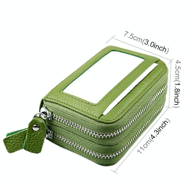 11 Slot Rfid Blocking Leather Card Holder Wallet With Coin Pocket Yellow Wallets