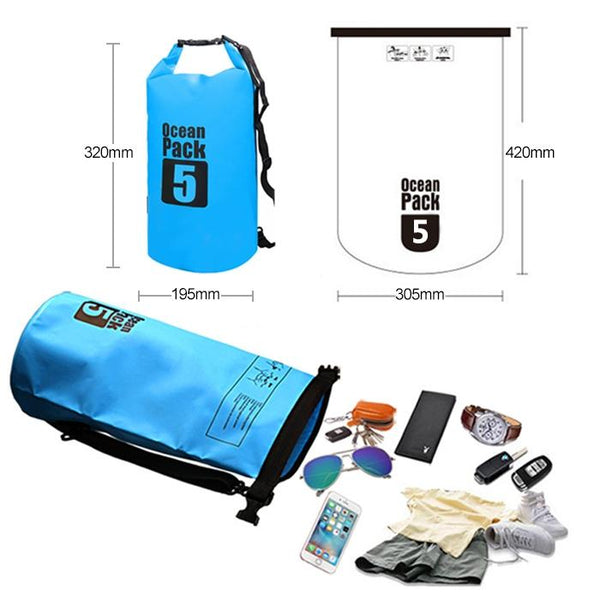Waterproof Single Shoulder Bag Dry Sack 5L Capacity Yellow Dry Bags