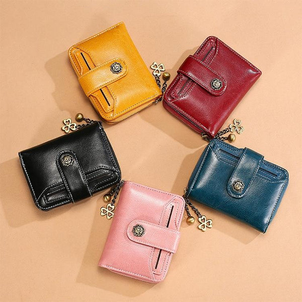 Rfid Blocking Women Wallet With Card Slots Anti Magnetic Yellow Wallets