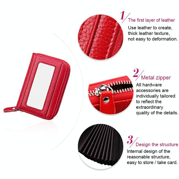 12 Slot Leather Rfid Blocking Card Holder Wallet Yellow Wallets