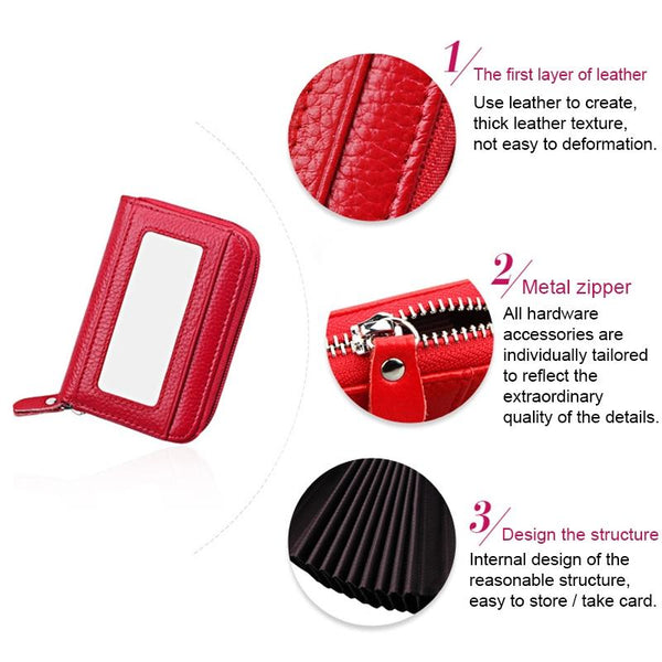 12 Slot Leather Rfid Blocking Card Holder Wallet Yellow Wallets