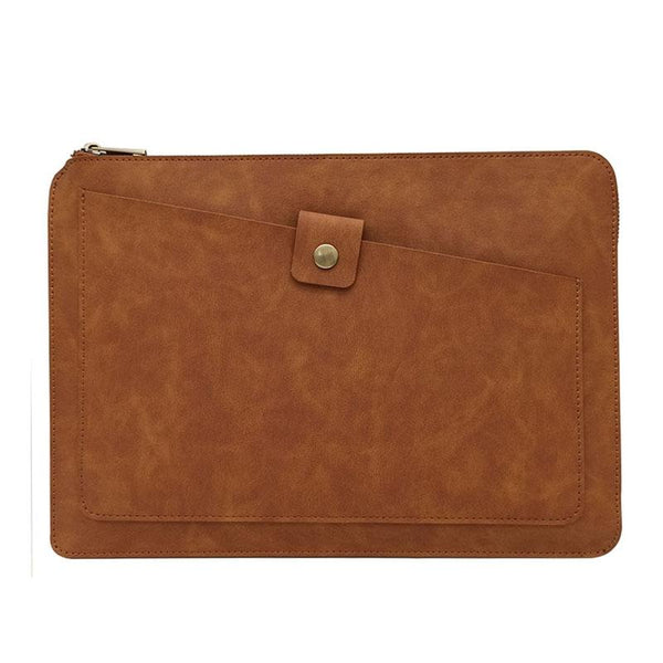 Leather Laptop Tablet Bag With Zipper For Macbook Samsung Sony Dell Alienware Chuwi Asus Hp Yellow Laptop Cases & Bags