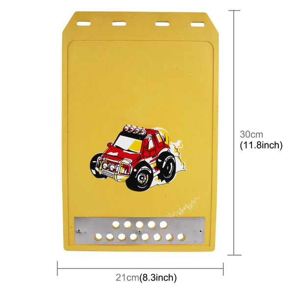 2 Pcs Premium Heavy Duty Molded Splash Mud Flaps Auto Front And Rear Fender Guard Small Size Yellow Fenders & Mud Guards