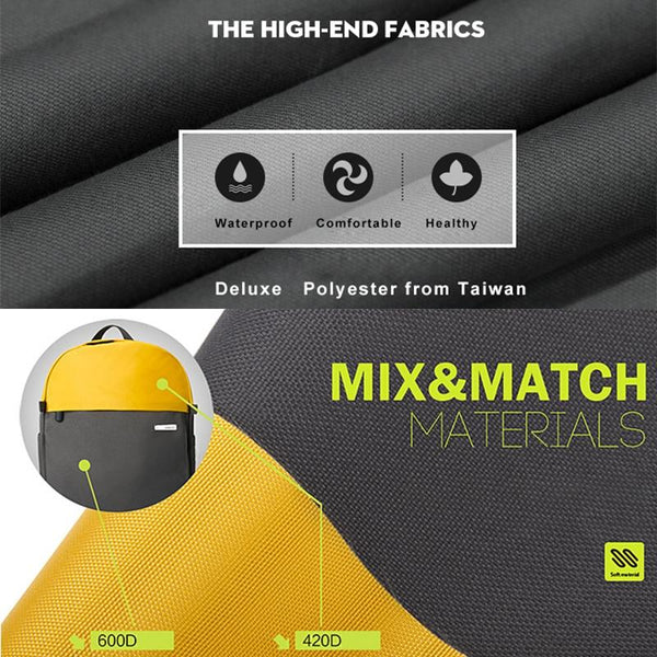 Xy Series Multi Functional Backpack For 13.3 Inch Laptop Fashion Colour Matching Yellow Laptop Cases & Bags