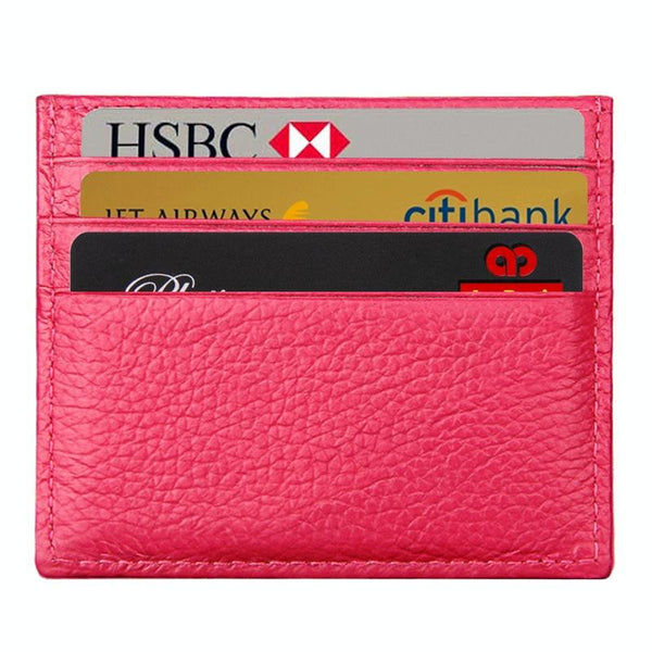 Leather Rfid Card Holder Blocking Yellow Wallets