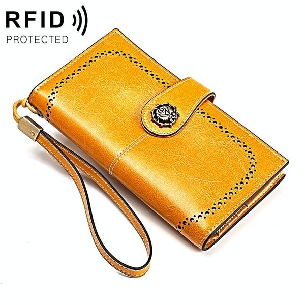 Women Anti Magnetic Rfid Wallet Compact & Secure Yellow Wallets