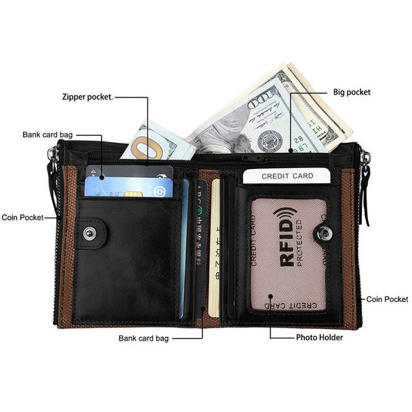 Men Leather Rfid Blocking Card Holder Wallet 12.1X9.4X2.7Cm Ccb1085y Wallets