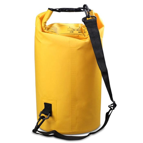 Waterproof Double Shoulder Bag Dry Sack 20L Capacity Yellow Dry Bags