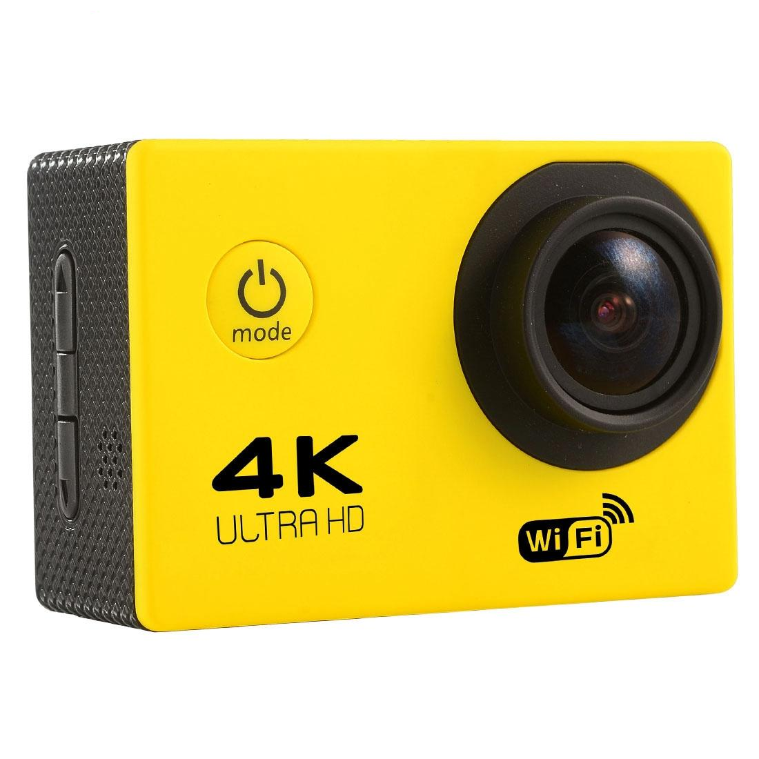 170 Degree Wide Angle Wifi Action Camera With Waterproof Case Supports 64Gb Micro Sd_Yellow Digital Cameras