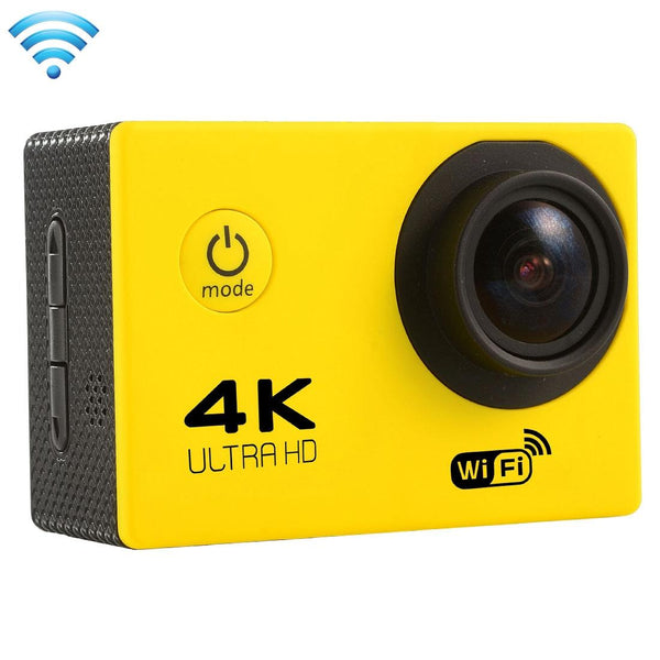 170 Degree Wide Angle Wifi Action Camera With Waterproof Case Supports 64Gb Micro Sd_Yellow Digital Cameras