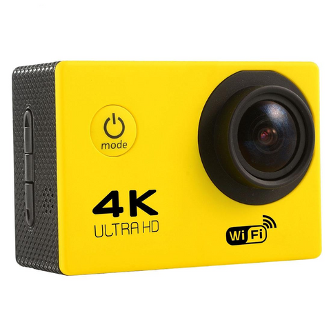 170 Degree Wide Angle Wifi Action Camera With Waterproof Case Supports 64Gb Micro Sd_Yellow Digital Cameras