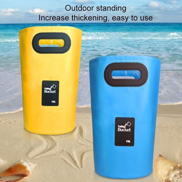 15L Outdoor Folding Sink Pvc Collapsible Bucket Yellow Other Camping Hygiene