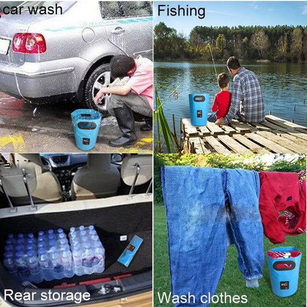 15L Outdoor Folding Sink Pvc Collapsible Bucket Yellow Other Camping Hygiene