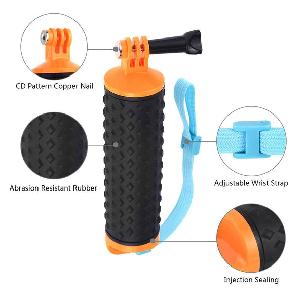 Buoyant Floating Handle Grip For Gopro And Action Cameras With Strap Audio Video Straps & Hand Grips