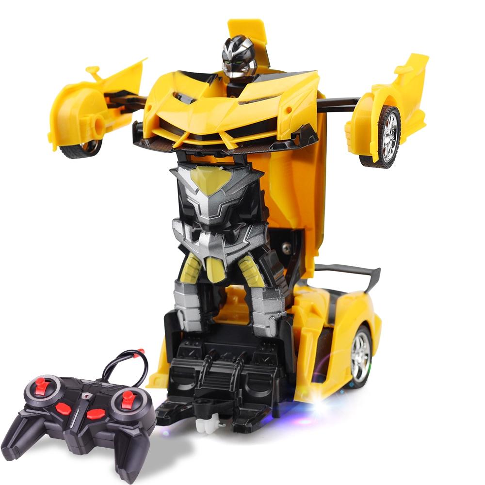 Remote Controlled Deformable Toy Car 4 Channels Yellow Remote Controlled Toys
